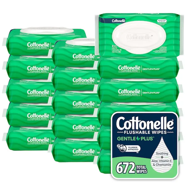 "Cottonelle GentlePlus Flushable Wipes 16 Packs"