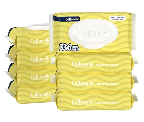 "Cottonelle Summer Fresh Scented Flushable Wipes 8 Packs"