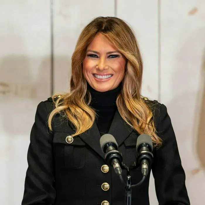 "Melania Trump speaking at a Make America Great Again event"