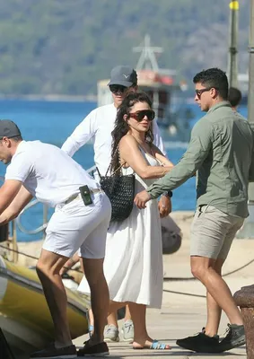 "Lauren Sánchez in a Plunging Chloé Lace-Up Dress"