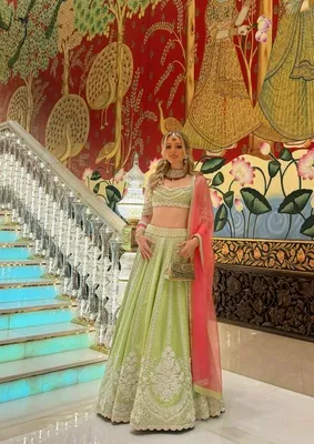 "Tiffany Trump in traditional Indian clothing during a visit to the Ambani family"