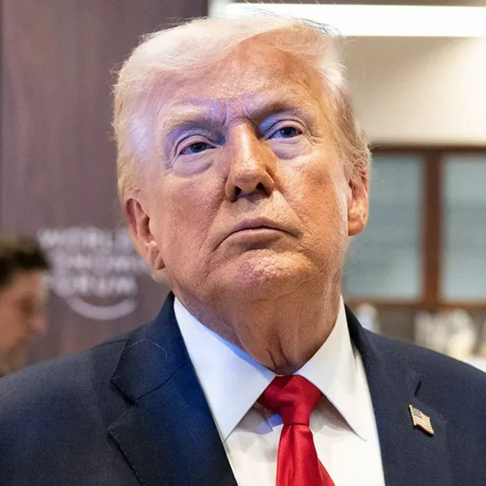Donald Trump speaking with media at the World Economic Forum