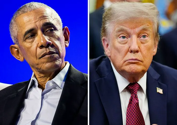 Barack Obama and Donald Trump during a discussion