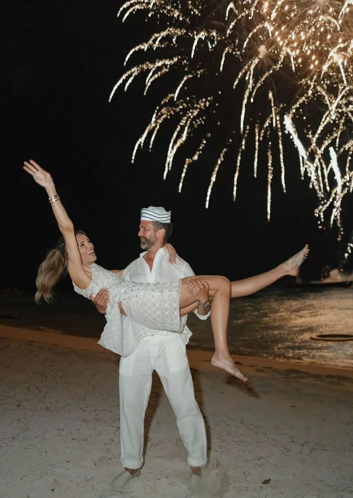 Bettina and Don Jr. Trump at wedding afterparty celebration.