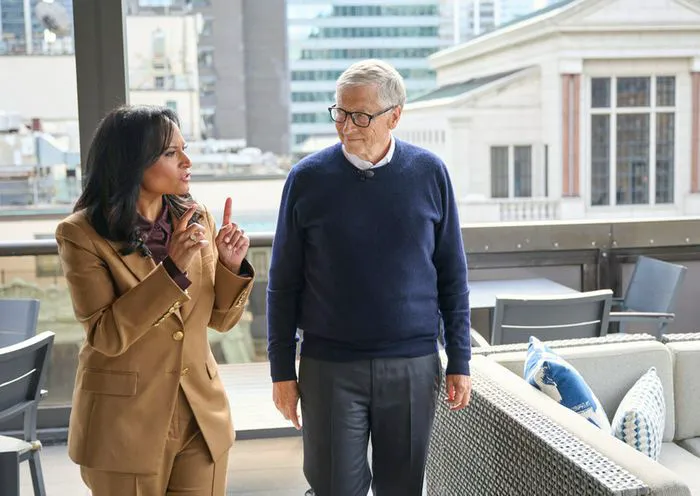 "Bill Gates pre-interview setup"