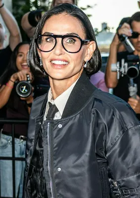 "Demi Moore with a faux bob at New York Fashion Week"