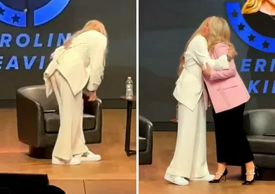 Erika Kirk wearing Charlie Kirk sneakers