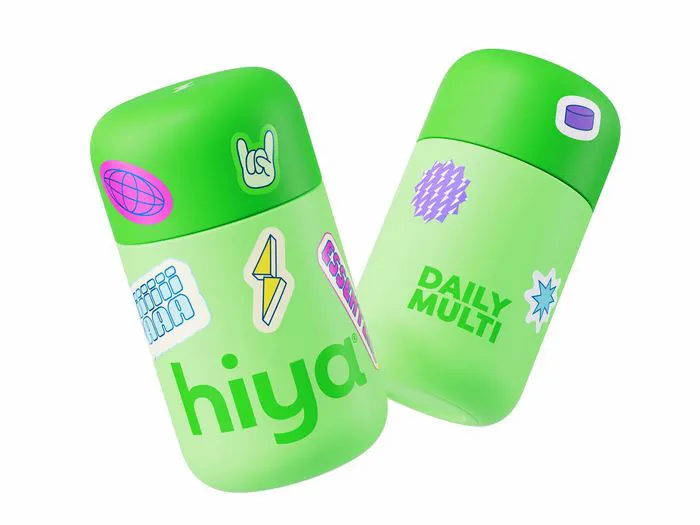 "Hiya Teen Multivitamin bottle with stickers"