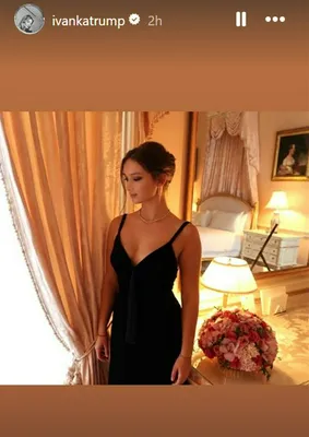 "Arabella Kushner wearing a black gown at a state dinner."