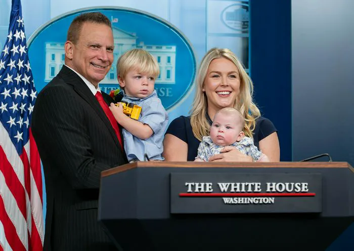 Karoline Leavitt with husband and children