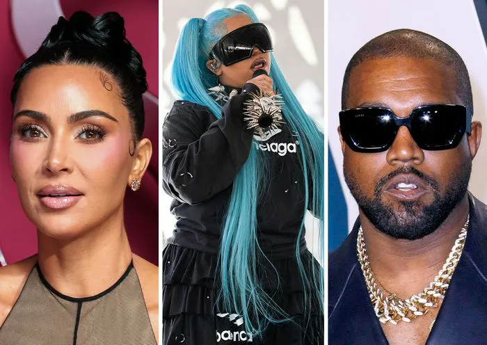 North West with Kim Kardashian and Kanye West