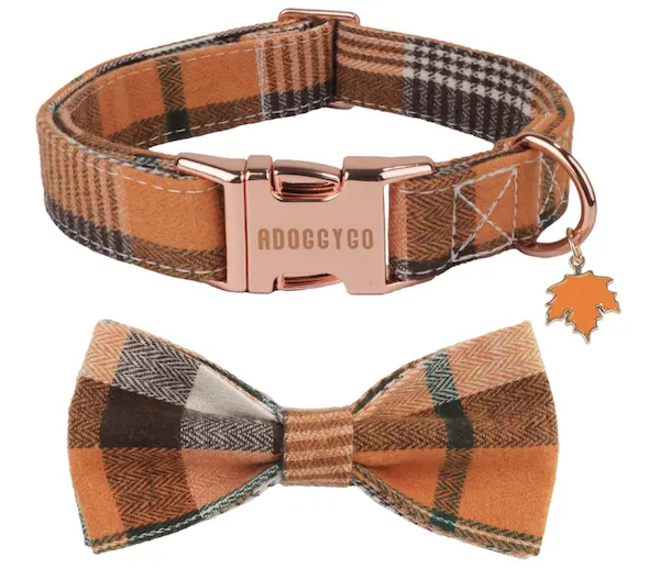 "ADOGGYGO Fall Plaid Dog Collar"