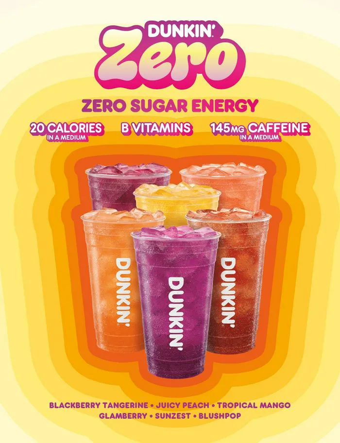 "Dunkin' Zero Sugar Energy drink lineup"