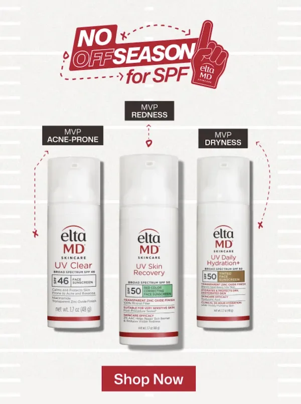 "EltaMD No Offseason for SPF campaign graphic"