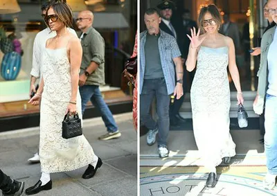 Jennifer Lopez white dress black loafers white socks Paris Fashion Week