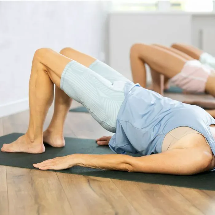 "Woman stretching before a workout"