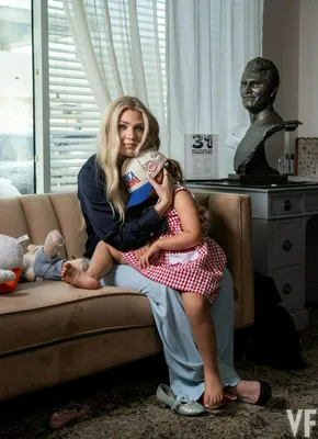 "Erika Kirk in a domestic setting for Vanity Fair"