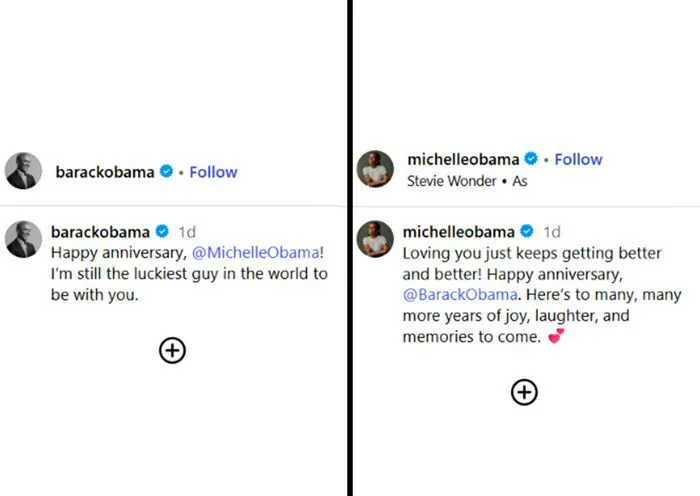 Michelle Obama and Barack Obama Instagram tributes