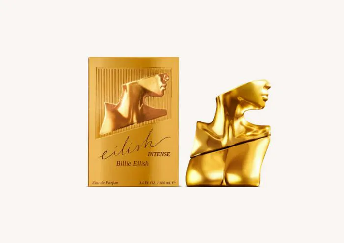 Billie Eilish perfume packaging design showcased artistically