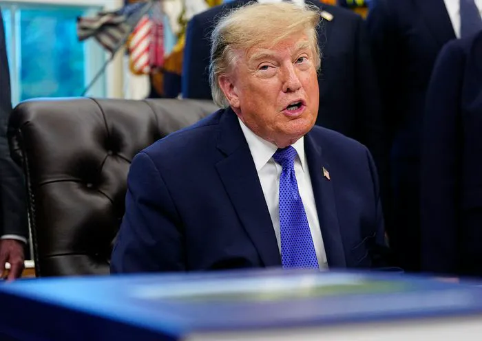 "Donald Trump answering questions from the press"