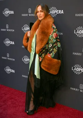 Jennifer Lopez opera opening night fur coat