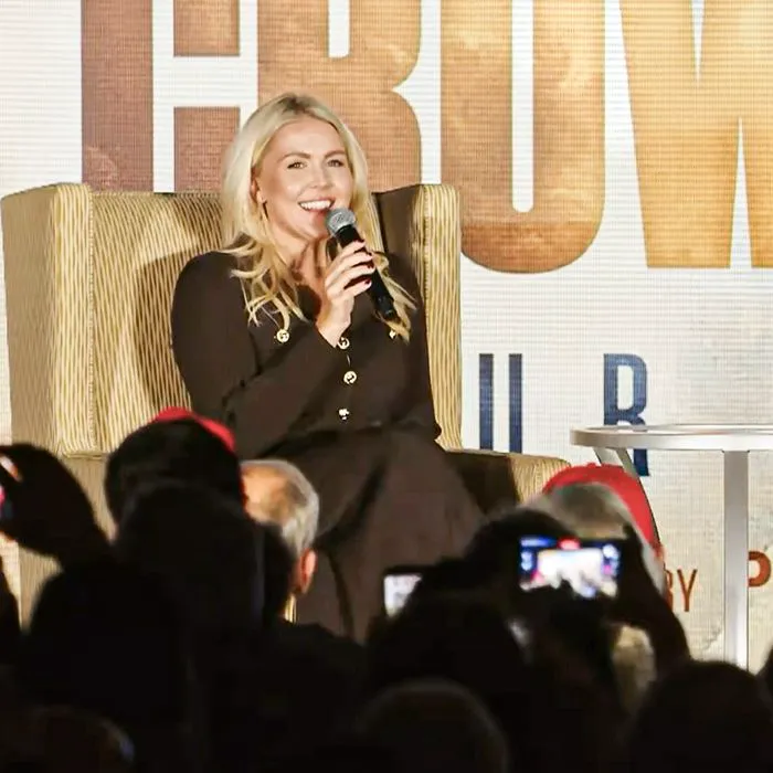 "Karoline Leavitt on stage at Turning Point USA"