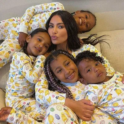 Kim Kardashian with kids