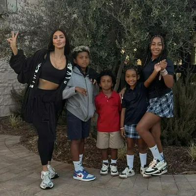 Kim Kardashian with kids