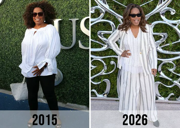 "Oprah Winfrey before and after her 40-pound weight loss"