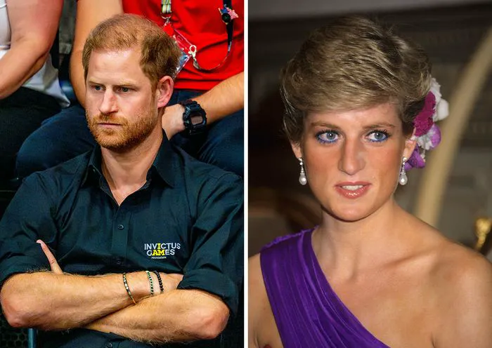 Prince Harry and Princess Diana upset