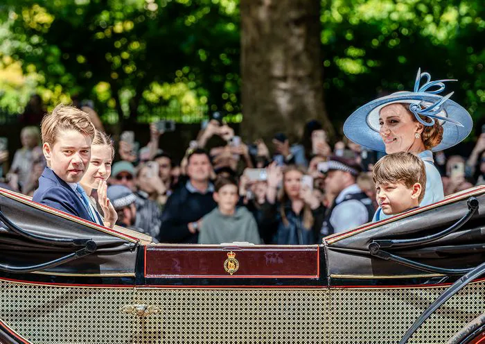 Kate Middleton with Prince George Princess Charlotte and Prince Louis