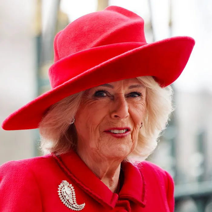 Queen Camilla red outfit