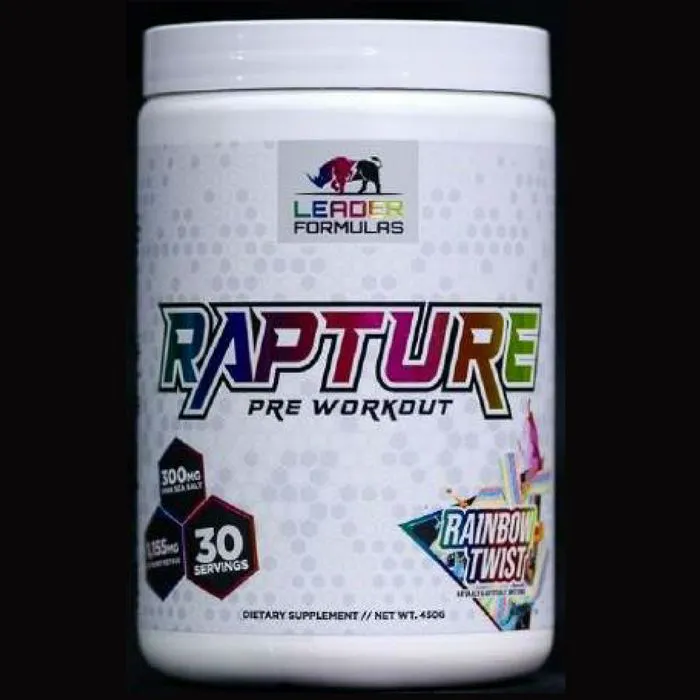 "RAPTURE Preworkout in Rainbow Twist flavor"