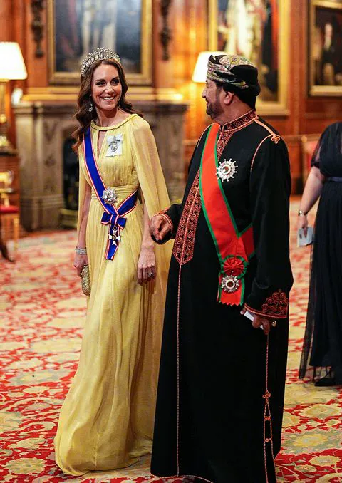 "Kate Middleton with Sultan of Oman at the State Banquet"