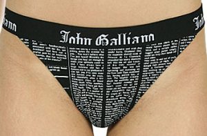 John Galliano Newsprint Thong