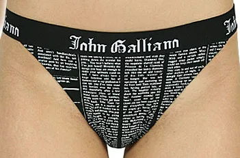 John Galliano Newsprint Thong Image from SHEfinds
