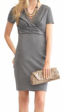 banana republic gray sheath dress