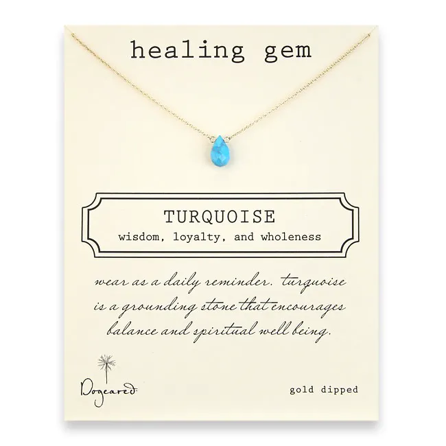 "Dogeared turquoise healing gem reminder necklace"
